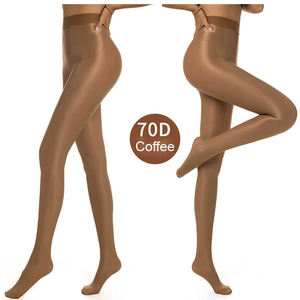 Vente en gros de collants grande taille pour femmes 70D collants réfléchissants de scène sexy brillants bas en nylon brillant à l'huile scintillante à la mode - Product Image 2