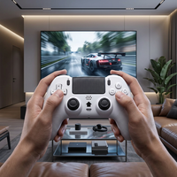 Control Inalámbrico Blanco para PS5, Joystick de Seis Ejes, Vibración Turbo Programable para PC