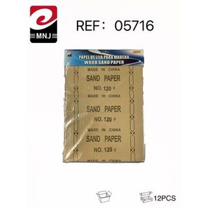 Carta vetrata per legno n. 120, grana 120, per lavorazione del legno, confezione da 12 pezzi, prodotta in Cina - Product Image 2