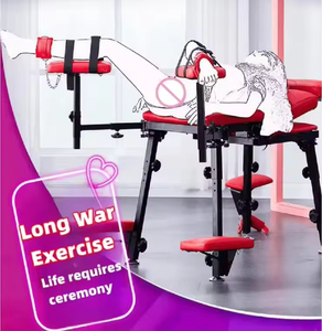 Roter <span class=keywords><strong>Sex</strong></span>-Stuhl für Paare Liebespositionen Schlafzimmer Multifunktionales SM-Spiel Erwachsenen-Möbel mit BDSM-Fesseln - Product Image 2