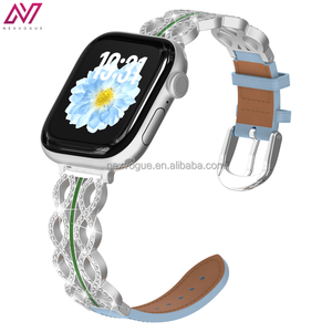 Bracelet en acier inoxydable diamant de luxe pour <span class=keywords><strong>Apple</strong></span> 38 40 41 42 44 <span class=keywords><strong>45</strong></span> 49 <span class=keywords><strong>Mm</strong></span> pour Iwatch Series 10 9 8 7 6 5 4 3 2 SE Ultra - Product Image 1