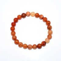 Vente en gros 6/8/10mm naturel Orange feu Dragon veines Agate Bracelet pour femmes hommes