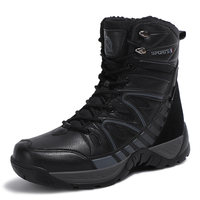 Bottes de neige montantes rétro pour hommes en cuir de vachette, à lacets, respirantes, avec doublure en coton chaud et semelle intermédiaire en caoutchouc isolée