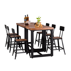 Juego de Mesa de Comedor Comercial de Madera Maciza y Metal, Estilo Moderno y Lujoso, para Cafetería, <span class=keywords><strong>Bar</strong></span> o Restaurante, Cuadrado, para 4 Personas, Muebles Duraderos - Product Image 5