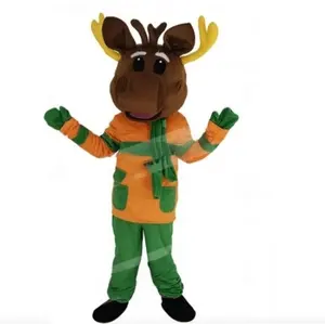 Funtoys Christmas Deer with Yellow Antlers Mascot Costume for Adult Cartoon Animal Cosplay for Holiday Party