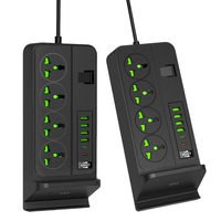 Multiprise intelligente à chargement rapide avec 4 prises, interrupteur principal de sécurité pour téléphones portables, tablettes et appareils électroménagers
