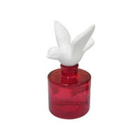 Parfum d'oiseau en céramique personnalisé 100ml bouteille cylindrique rouge diffuseur en céramique