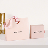 Sacs en papier cadeau écologiques de luxe avec logo personnalisé, fabriqués en usine, texture unique, avec poignée en ruban, pour emballages de bijoux