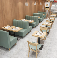 Ensemble de tables et de chaises de restaurant moderne XY BF, ensembles de canapés de stand, café, boutique de restauration rapide, bar, siège de stand en bois