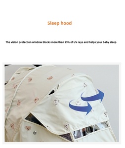 Customized Baby <strong>Stroller</strong> Rain Cover 99% UPF Protection Waterproof Polyester Black/<strong>Beige</strong> Fits 81x43x46cm/31x16x18in <strong>Strollers</strong> - Product Image 3
