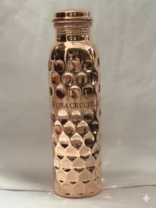 Pure <b>Copper</b> Straight Cup Water <b>Bottle</b> for Outdoor Hiking Use Minimalist Design Metal Body Direct <b>Drinking</b> With Health Benefits - Product Image 6