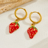 Boucles d'oreilles pendantes vintage en acier inoxydable plaqué or 18 carats, motif cercle, cœur et fleur, bijoux de niche irréguliers plaqués or pour femme, cadeau