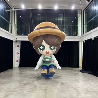 Modèle de fille de dessin animé gonflable personnalisé en peluche, personnage de dessin animé géant gonflable pour événement