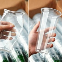 Gobelets jetables en plastique PP pour micro-ondes avec couvercle, capacité 500 ml et 700 ml, impression personnalisée UV/sérigraphie, pour boissons froides et collations
