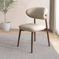 Chaise de salle à manger moderne et créative avec dossier, assise rembourrée confortable et pieds stables en bois massif/métal pour la maison et les restaurants