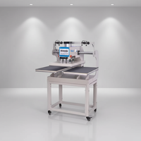 Presse à chaud pneumatique à double station coulissante verticale YA-6040C avec positionnement infrarouge pour motifs textiles multicolores
