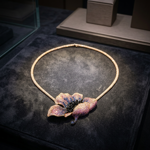 Colorful Floral <b>Necklace</b> Rose Gold Plated Cubic Zirconia Flower Pendant <b>Statement</b> <b>Necklace</b> for Women Luxury Bridal Jewelry - Product Image 3