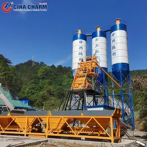 3Bins Batching Machine HZS75 Planta De Dosagem De Concreto Para Construção De Casa