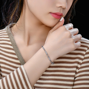 Vòng tay tennis bạc 925 cao cấp đính kim cương, trang sức tinh xảo, khóa an toàn, vòng tay đá quý dành cho nữ và nam - Product Image 2