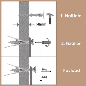 Ancrages métalliques pour plaques de plâtre avec vis à tête fraisée, auto-perceurs, fixations murales pour cloisons sèches - Product Image 5