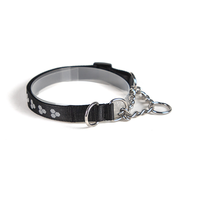 Nouveau collier anti-étranglement pour chiens, design empreinte de patte, en acier inoxydable, demi-chaîne en P, collier anti-perte pour animaux de compagnie