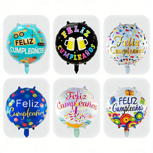 Globos de Helio Redondos de 18 Pulgadas, Duraderos y Ecológicos, con Diseño de Orejas 'Feliz Cumpleaños' para Decoración de Fiestas de Cumpleaños - Product Image 4