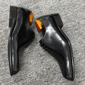 High-quality Handcrafted Men's square Oxford <b>Shoes</b> Genuine Leather Anti-slip Suitable for Formal Gatherings Business Occasions. - Product Image 3