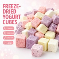 Cubes de yaourt lyophilisés aux saveurs de fruits variés : fraise, myrtille, fruit du dragon, pêche – Snack croustillant au yaourt, confiserie