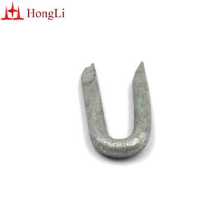 Clavos de alambre galvanizado con púas de acero tipo U de vástago liso con diamante para construcción de cercas, 1 1/2, de Hongli Industry - Product Image 1