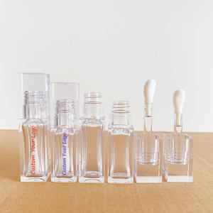 Tubos <span class=keywords><strong>de</strong></span> Brillo Labial Cuadrados Transparentes <span class=keywords><strong>de</strong></span> 6ml, 8ml y 10ml con Pincel Grande, <span class=keywords><strong>Precio</strong></span> <span class=keywords><strong>de</strong></span> Promoción LZ Pack, Etiqueta Privada, Envases Únicos para Brillo Labial - Product Image 1
