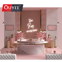 Kiosque personnalisé de café, style moderne, à thème rose, intérieur Unique, vente en gros