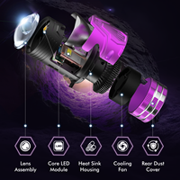 LELANPU Mini projecteur Bi-LED H4 haute puissance 6000K, phare de voiture avec refroidissement en aluminium, remplacement d'éclairage automobile