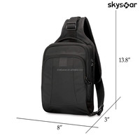 Tas ransel selempang pria antimaling 7L, tas Tablet 7 inci cocok dengan saku pemblokir RFID dan ritsleting yang dapat dikunci