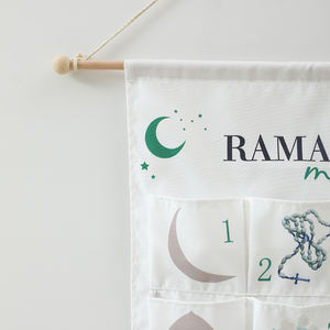 <span class=keywords><strong>Calendrier</strong></span> suspendu en toile pour le Ramadan, vente en gros, 30 pochettes, décoration à thème islamique pour la famille, le bureau, fournitures de compte à rebours festif - Product Image 5