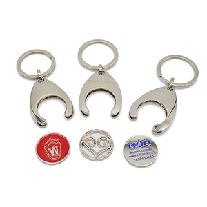 Maßge schneider tes Logo Kanada Loonie und Viertel Größe Einkaufs wagen Münz schlüssel bund - Product Image 1