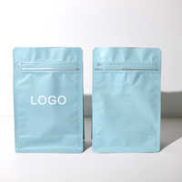 Sacs à café biodégradables avec valve et fermeture éclair sacs d'emballage de café en papier personnalisé sac de grains de café à fond plat 150g 250g