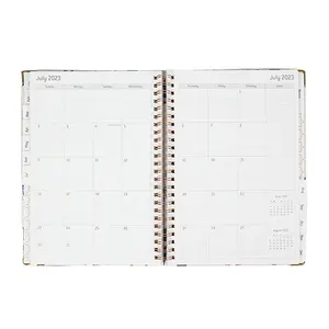 Agenda personalizada de papel en espiral, cuaderno de cubierta dura A5, diario, semanal, planificador mensual