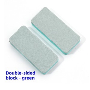Lima de esponja lavable al agua para manicura, bloque pulidor de doble cara, cuadrado, grano fino, mini lima de uñas verde y blanca - Product Image 2