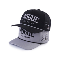 Casquette de baseball unisexe de performance sportive en polyester résistant à l'eau, à visière incurvée à 5 panneaux, découpée au laser, ajustée, avec cordon, modèle RD BA 0746