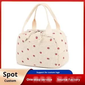 Bolsa de almuerzo de pana de gran capacidad con paquete de hielo para viajes de negocios, excursiones de primavera, picnics, bolsa Bento - ¡Novedad en Amazon! - Product Image 2