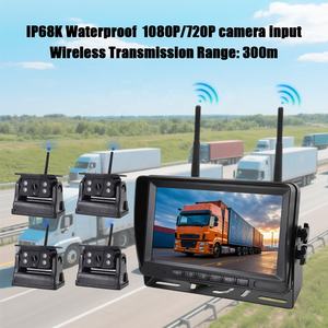 Système <span class=keywords><strong>de</strong></span> caméra <span class=keywords><strong>de</strong></span> <span class=keywords><strong>recul</strong></span> numérique sans fil 1080P avec moniteur 7 pouces et caméra magnétique rechargeable à énergie solaire pour semi-remorques et bus - Product Image 3