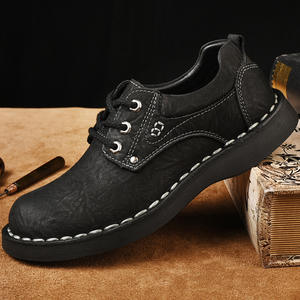 Zapatos Casuales de Exterior para Hombre, Nuevos Zapatos de Trabajo de Moda Retro para Otoño e Invierno, Botas de Trabajo de Suela Gruesa Antideslizantes de Cuero para Hombre - Product Image 2