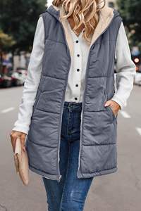 Pour <span class=keywords><strong>Amazon</strong></span> nouvelle veste rembourrée en coton à capuche européenne américaine <span class=keywords><strong>gilet</strong></span> Double face porter <span class=keywords><strong>chaud</strong></span> Cardigan imperméable coupe-vent manteau - Product Image 6