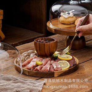 Planche à fromage en bois Hangxu avec bol, 12 pouces, plateau de service en bois massif durable pour charcuterie et desserts - Product Image 2
