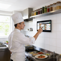 Fabricant de systèmes de point de vente, écran tactile KDS en aluminium de 15,6 pouces, système de commande de cuisine pour caisse enregistreuse POS