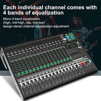 Console de mixage audio professionnelle numérique 16 canaux OEM DX16C avec effet de réverbération DSP intégré pour la musique DJ