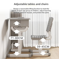 Bureau d'étude pour enfants de style scolaire, bureau d'étude pour élèves du primaire, table d'écriture et chaise, ensemble de bureau pour les devoirs à domicile pour garçon et enfant