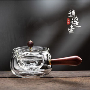 กาน้ำชาหมุนได้พร้อมฝาปิด แก้วทนความร้อน สำหรับชุดชงชา - Product Image 2