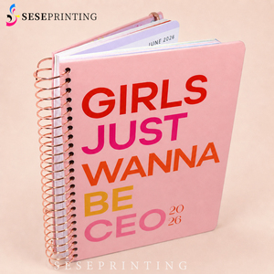 Custom <strong>A4</strong> A5 Hard Cover Spiral Daily <strong>Planner</strong> Journal Black Girl Boss <strong>Planners</strong> With Gold Foil Logo - Product Image 5