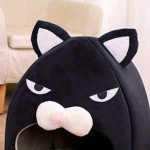 Hot Selling Breathable Comfortable Luxury Creative Handmade Soft CartoonBlack Cat Shaped <b>Pet</b> Nest - Product Image 6